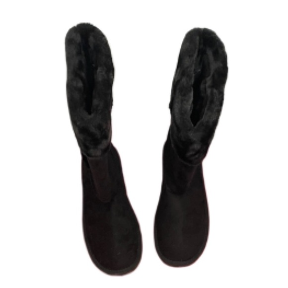 NWOB Arizona Jean Co Memory Foam Black Boots with Faux Fur Size 10 - Picture 2 of 9